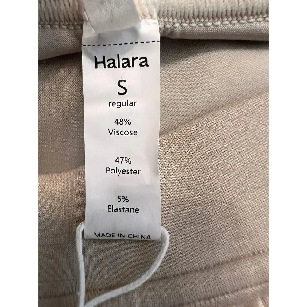 Halara High Waisted Side Pocket Work Wide leg Pants Beige S Athleisure Comfort - Picture 3 of 7